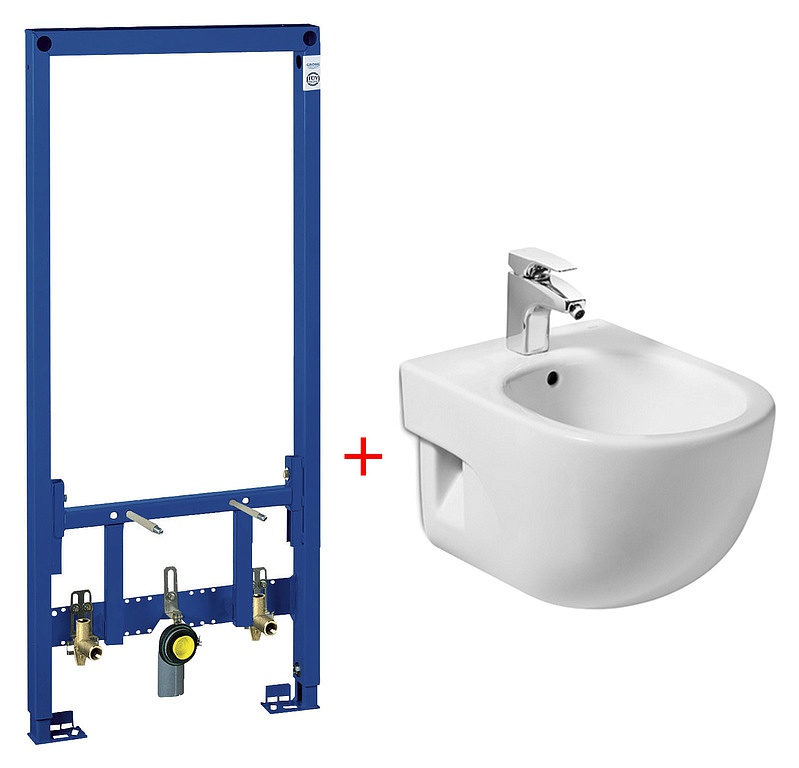 Комплект Биде подвесное Roca Meridian 357245000 + Система инсталляции для биде Geberit Duofix 111.52 сантехника для ванной наборы