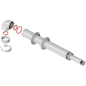 Комплект дымохода Rommer АНТИЛЕД 60/100 - 1220мм (Baxi (кроме ECO Nova/Classic), Viessmann, Kiturami, Mizudo, Beretta, Oasis, Wolf, Tiberis, DeDietrich) хомут в комплекте