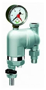 Фильтр для воды FAR 100мкм, с манометром, Max: 95 C, 25 бар, поворотный 1/2 ВР-НР