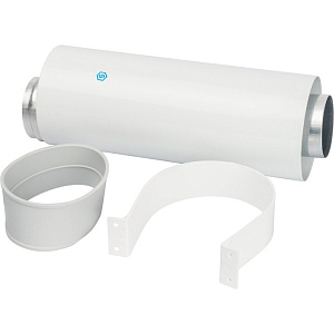 Труба Stout DN60/100 коаксиальная 500 мм п/м, уплотнения и хомут в комплекте