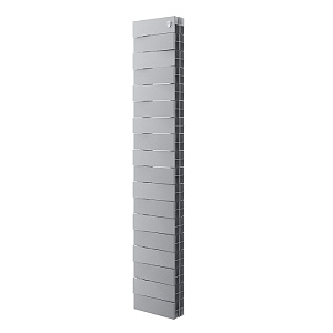 Биметаллический секционный радиатор отопления Royal Thermo PianoForte Tower Silver Satin 200 / 18 секций нижнее правое подключение