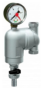 Фильтр для воды FAR 100мкм, с манометром, Max: 95 C, 25 бар. поворотный 1 ВР