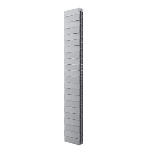 Биметаллический секционный радиатор отопления Royal Thermo PianoForte Tower Silver Satin 200 / 22 секций нижнее правое подключение