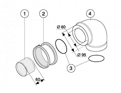 Коаксиальный уголок Protherm 90, 60/100мм / K1D (2842)