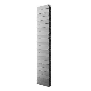 Биметаллический секционный радиатор отопления Royal Thermo PianoForte Tower Silver Satin 300 / 22 секций нижнее правое подключение