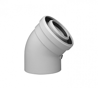 Коаксиальный отвод Baxi полипропиленовый 45 , диам. 110/160 мм, HT