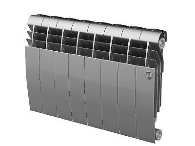 Биметаллический секционный радиатор отопления Royal Thermo Biliner 350 / Silver Satin / 8 секций