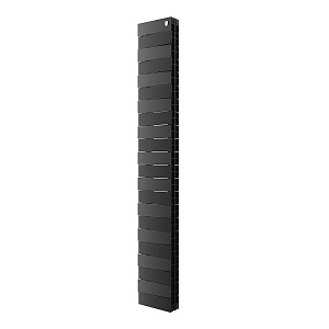 Биметаллический секционный радиатор отопления Royal Thermo PianoForte Tower Noir Sable 200 / 22 секций нижнее правое подключение