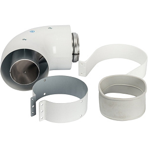 Адаптер Stout DN60/100 для котла угловой 90 градусов коаксиальный (совместимый с Vaillant, Protherm NEW)(с логотипом)