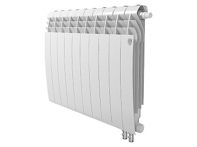 Биметаллический секционный радиатор отопления Royal Thermo Biliner 500 / Bianco Traffico / 10 секций нижнее правое подключение