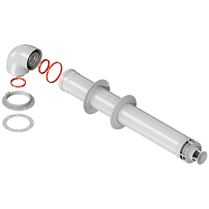 Комплект дымохода Rommer СТАНДАРТ 60/100 - 900мм (Bosch, Buderus, Navien S/C/E, Baxi ECO Nova/Classic, Baltur, Fondital) в комплекте фланец