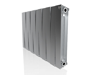 Биметаллический секционный радиатор отопления Royal Thermo PianoForte Satin Silver 500 / 12 секций