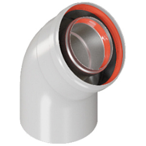 Отвод промежуточный Rommer раструбный 45 гр. 60/100 (наружный диаметр мама/папа)