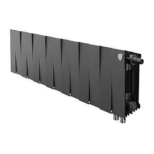 Биметаллический секционный радиатор отопления Royal Thermo PianoForte Noir Sable 200 / 14 секций нижнее правое подключение