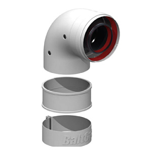 Колено стартовое BaltGaz 90гр. d=60/100 мм