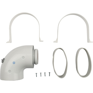 Адаптер Stout DN60/100 для котла угловой 90 градусов коаксиальный (совместимый с Baxi,Viessmann)