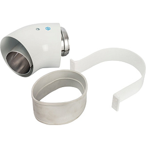 Комплект Stout отвод коаксиальный 45 градусов DN60/100, п/м уплотнения и хомут в комплекте (с логотипом)